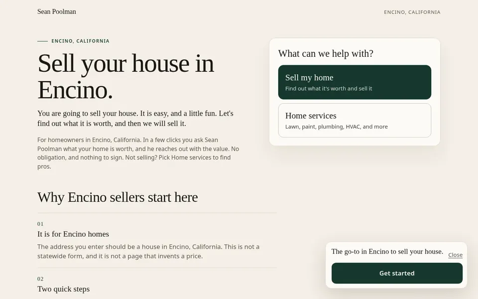 Encino home-seller lead site